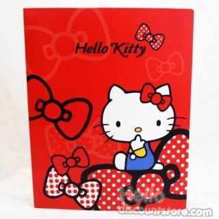 Sanrio Hello Kitty 20 Pocket Binder School Supply Red Bow