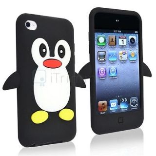   Black Soft Rubber Silicone Case Cover Skin for iPod Touch 4 4th Gen