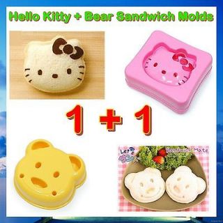 HELLO KITTY & BEAR Sandwich Maker bread mold Cutter