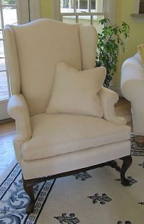 Hickory Chair Wingback Chair in Starburst Cotton   Shipping Available