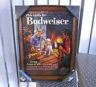 New BUDWEISER Bud Beer 2006 Painted Picture Wood Frame 18x25 3D Sign 