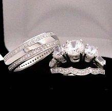 His and Hers Wedding Rings Bands Matching Set Womans Size 5 12; Mans 