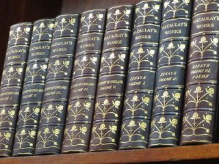 LEATHER SET History KELMSCOTT Antique Books COMPLETE WORKS Macaulay 