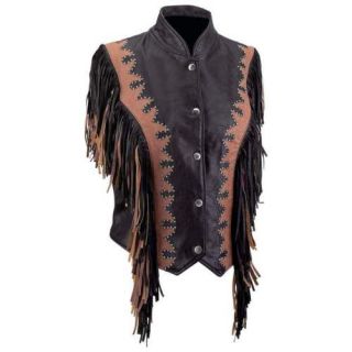 Ladies Western Leather Fringe Vest Choose Size GFVLBF
