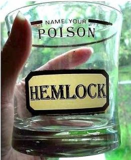 LARGE Name Your Poison Bar Glass HEMLOCK Georges Briard???