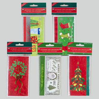 Lot Of 48 Piece Christmas Card Money Holders Holiday Stocking Stuffers 