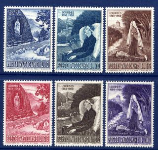Vatican 1958 *** Apparition of the Virgin Mary *** Stamp set MNH