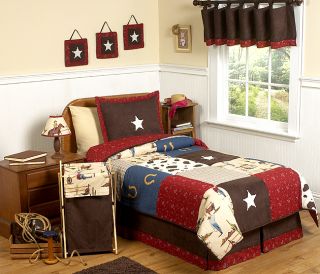 WESTERN HORSE COWBOY KIDS TWIN SIZE BED BEDDING COMFORTER SET FOR A 