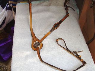   Breast Collar, medium brown, nice silver, exc. cond. horse size
