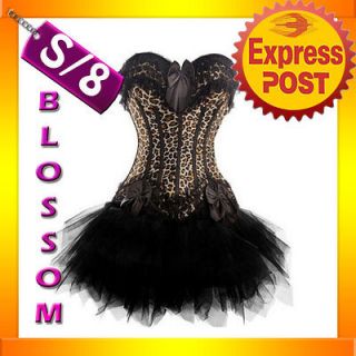 1296 Leopard Burlesque Moulin Rouge Costume Lollita Corset Top & Tutu 