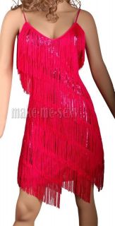 Sexy red Latin Fringe Dance Dress Cocktail Lady Evening Party DRESS 