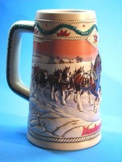 Budweiser Beer Mug Stein Ceramic Clydesdale Horses