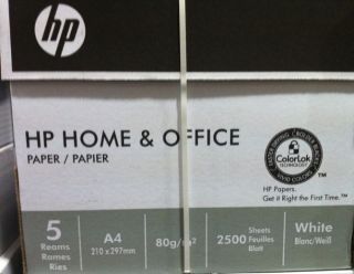 HP Home and Office A4 Printer Paper sheets 5 reams 80GSM 2500 sheets 