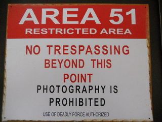 Area 51 No Trespassing Man Cave Roswell Pub Game Room Garage Vintage 