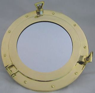 14 in BRASS Nautical Porthole with Mirror