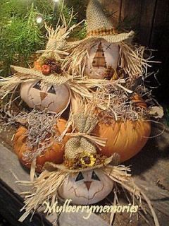Primitive Country Scarecrows pumpkins Tucks PATTERN