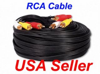   50 ft 3 RCA Male pl audio video stereo cable Gold COMPOSITE 3 rca 50ft