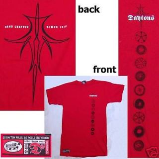 DAYTON WIRE WHEELS RIMS IMAGE RED T SHIRT 2XL EXTRA TALL NEW