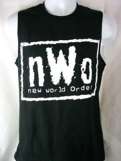 nWo White Logo Sleeveless Black Muscle T shirt New WCW