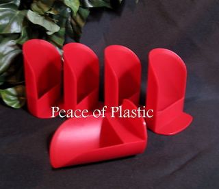   NEW LOT Canister Round RED Flour ROCKER SCOOP SCOOPS Set of 5 RARE