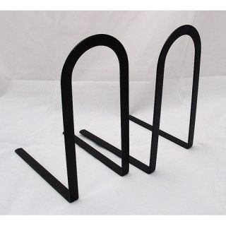   Mat Black Arched Simple Metal Bookends Book Ends Pair 7.5