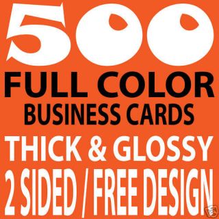 500 CUSTOM FULL COLOR BUSINESS CARDS, 16PT/FREE DESIGN