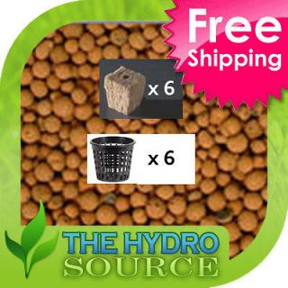   Net pots, Hydroton and Grodan 1.5 Rockwool Cubes Hydroponic Grow Pot