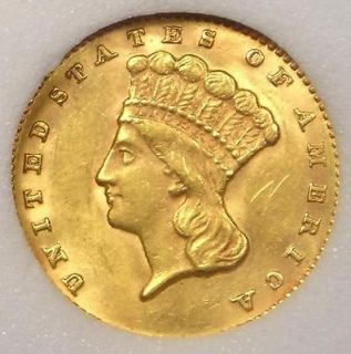 1873 Indian Gold Dollar G$1   CHOICE UNCIRCULATED   Rare MS BU 