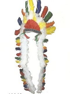 NEW Native American Indian Multicolor Feather Headdress Costume 