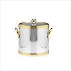 Kraftware Americano 3 Qt Ice Bucket with Brass Band in Chrome 70193