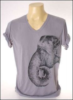 New Indie Rock Retro Elephant Gray T Shirt Size S (LabelM) Thin Style 
