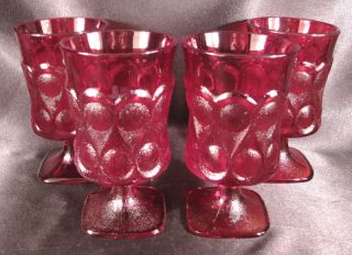   Ruby Red Glass Noritake Spotlight Iced Tea Goblets Set of 4 Mint Cond
