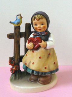 GOEBEL Hummel Figurine #352   SWEET GREETINGS   Girl & Bird   T/mk 6 