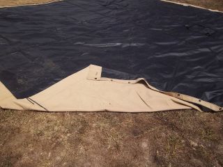 MILITARY SURPLUS TRUCKHAY TENT TARP CANVAS 16.x.19.FLY ARMY