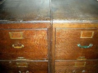Antique 4 drawer quartersawn oak office file cabinet MACEY ​  14379
