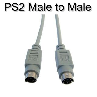 PS/2 PS2 Male to Male Data Cable Lead 6 Pin Mini Din Shielded 2m 3m 