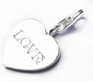 Silver Love ON Heart Charm For Thomas Sabo Bracelet Necklace