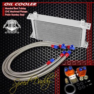 UNIVERSAL 19 ROW POWDER COATED ALUMINUM ENGINE OIL COOLER+RELOCATION 