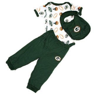 New NFL Infant Green Bay Packers Bib Baby Outfit 6 9 12 18 24 Months 