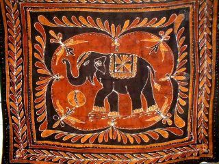 Lucky Batik Elephant Tapestry Wall Hang Many Uses