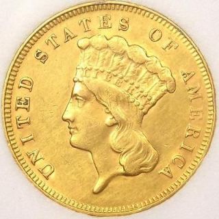 1878 Three Dollar Indian Gold Piece $3   Choice Uncirculated 