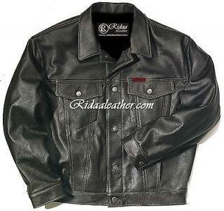 Designer Classic Vintage Jeans Style Ridaa Custom Made Leather Jacket 