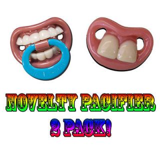   Pacifier Funny Lips Novelty Thumbsucker Two Front Teeth Bugs NUK Baby
