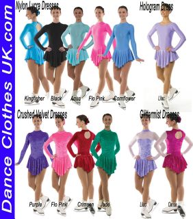 Girls ICE SKATING DRESSES~ Four Gorgeous Designs ~FREE Matching 