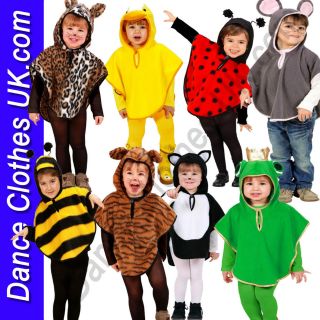 NEW* Animal Tabard/Poncho Costumes For Toddlers In 11 Designs Aged Up 