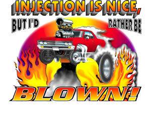 INJECTION IS NICE BLOWN 67 CHEVELLE T SHIRT #4916 BBC