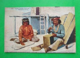Rare ca 1920s PUEBLO INDIANS DRILLING WAMPUM BEADS Artistic Color 