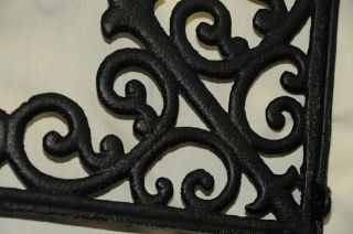 Pair Tuscan Blk Iron Corbels shelf brackets, counter top support 