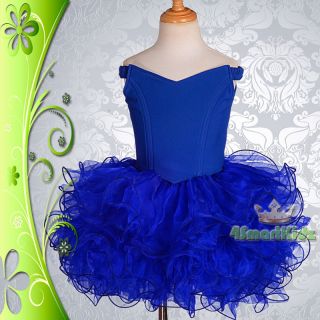 Girl Cup Cake Pageant Dress Up Party Dance Occasion Royal Blue Size 8 