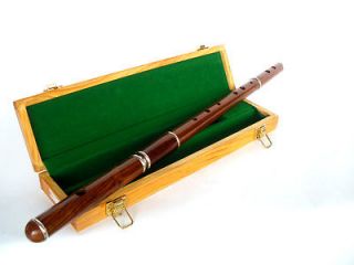 TRADITIONAL ROSEWOOD IRISH WOODEN KEYLESS FLUTE IN CASE   SPECIAL 